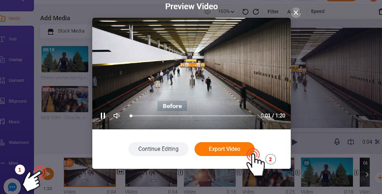 Export videos in HD by FlexClip