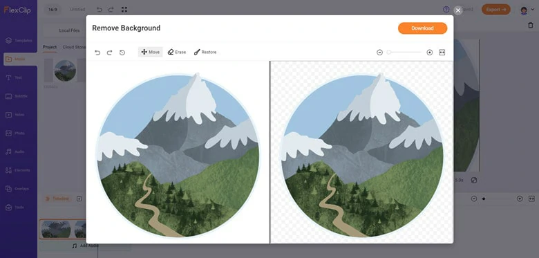 Use FlexClip's AI Background Remover to Delete Logo Background