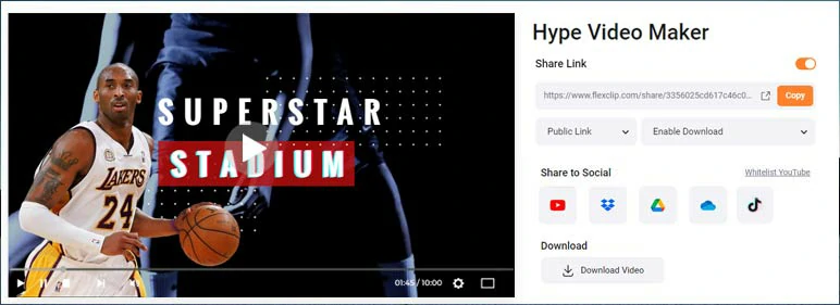 Easily share and repurpose your hype videos