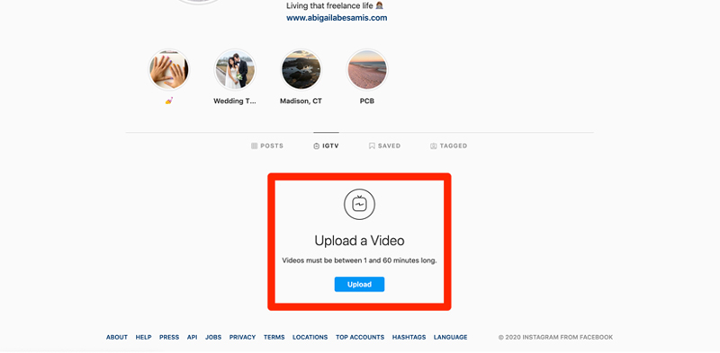 Upload a video to IGTV from your computer