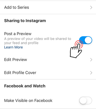 Post a preview to draw more viewers to your IGTV channel