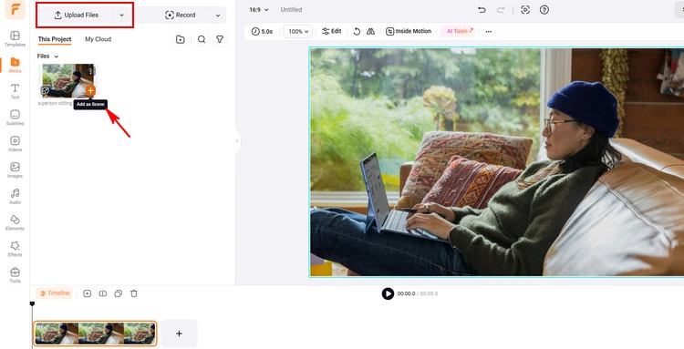 Upload Your Photo Materials - FlexClip