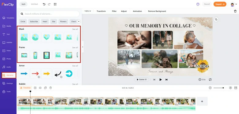 Enable Frame to Your Photos in FlexClip