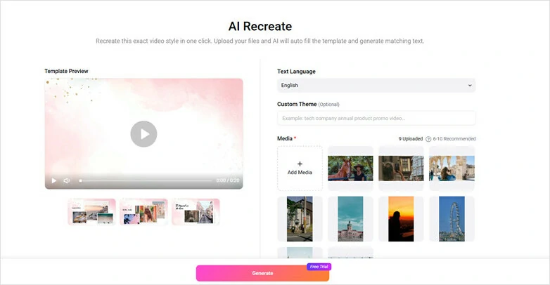 Upload Your Photos to Recreate