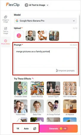 Write the Prompt and Combine Images Together