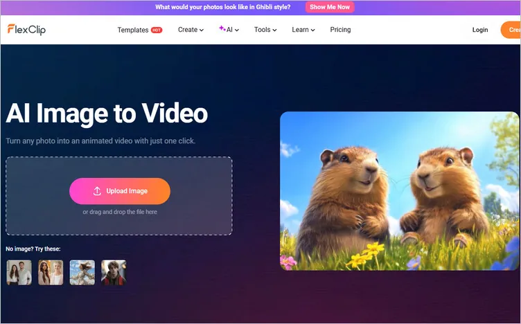 AI Image to GIF Converter - FlexClip's AI Image to Video Generator