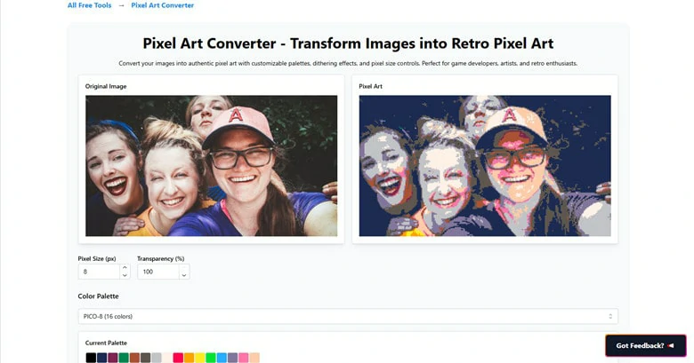 Folge: Transform Images into Retro Pixel Art Online