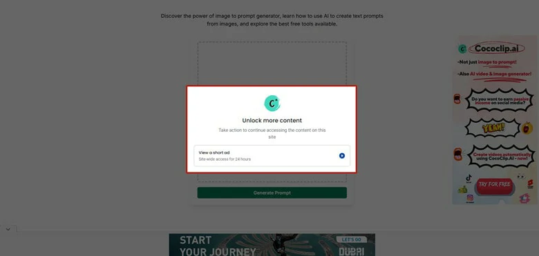 Access CoCoClip.AI and Watch an Ad to Get Access