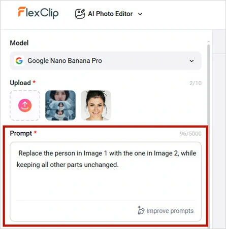 Enter Your Prompt to Recreate Photo