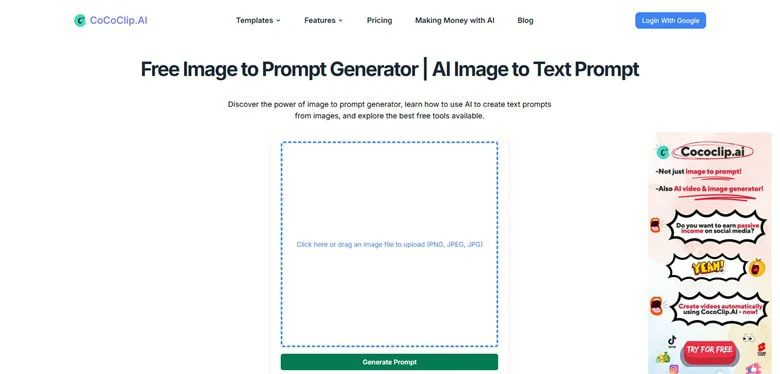 CoCoClip.AI - A Free Image to Prompt Generator Online