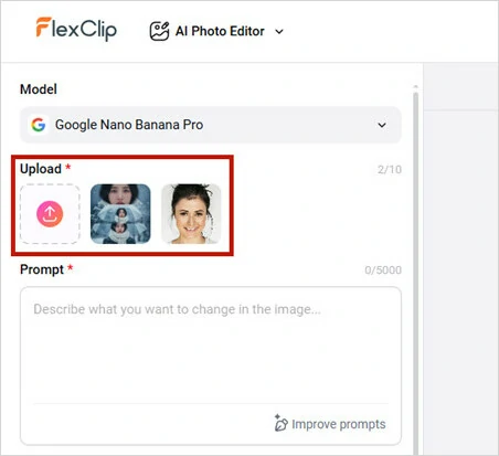 Open FlexClip's AI Photo Editor and Upload Image