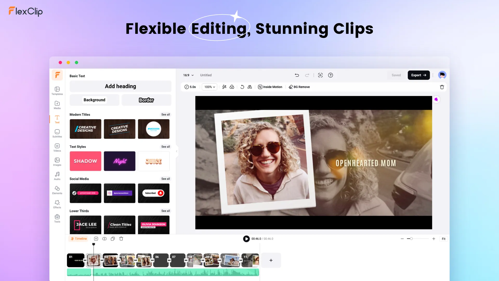 Excelente herramienta de edición de videos - FlexClip