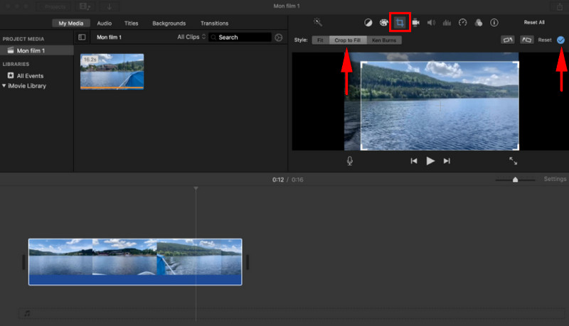 在Mac电脑上用iMovie更改视频比例