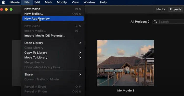 Cambiar Relación de Aspecto en iMovie en Mac - Vista Previa de App