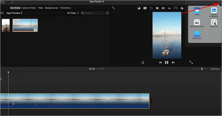 Cambiar Relación de Aspecto en iMovie en Mac - Exportar