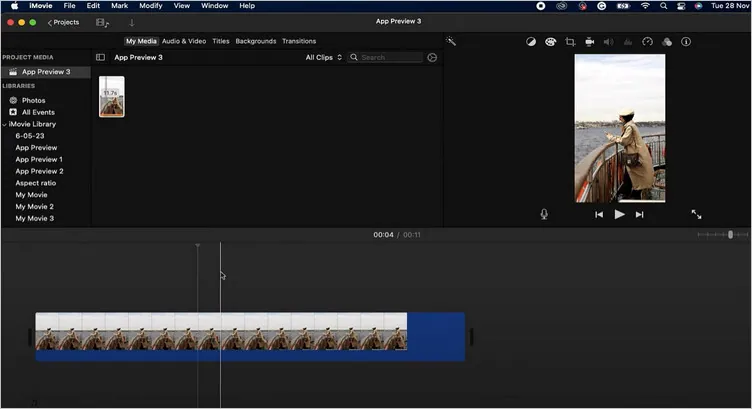 Change Aspect Ratio in iMovie on Mac - Set Ratio
