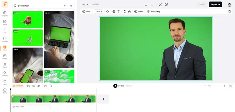 Abundant Green Screen Resources in FlexClip