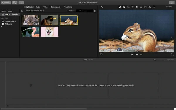 iMovie Join Clips: Import Video to iMovie on Mac