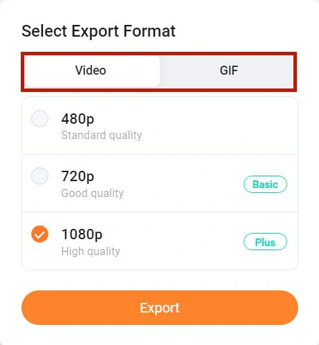 Export the Looped Video as an MP4 or GIF