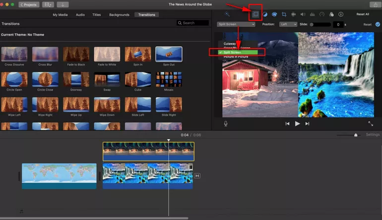 Split Screen to Side by Side Video in iMovie on Mac