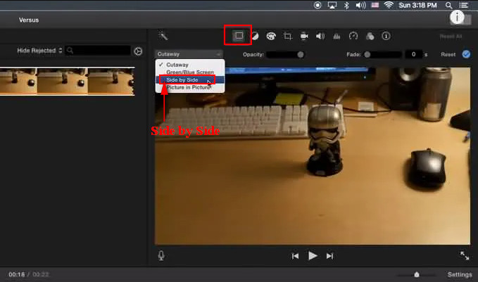 Side by Side Video in iMovie on Mac