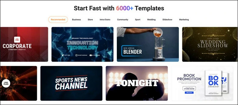 Extensive Library of Slideshow Templates in FlexClip