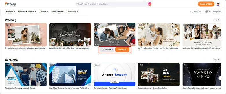 Use AI Recreate Feature to Customize the Selected Template