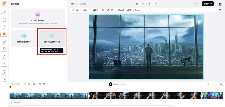 Upload and Use Subtitle File to FlexClip for Speech Generation