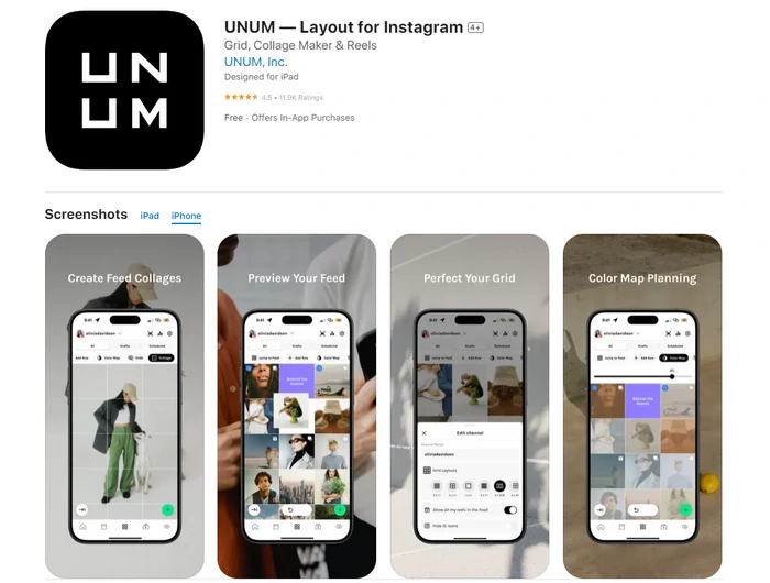 UNUM Instagram Grid Maker App Overview