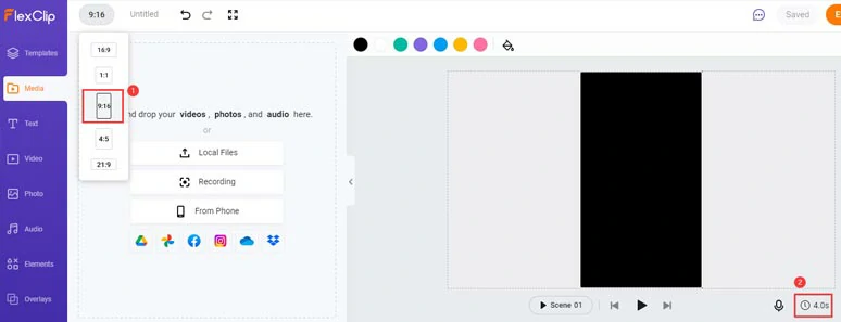 Set the video aspect ratio to 9:16 for Reels and the proper video duration needed