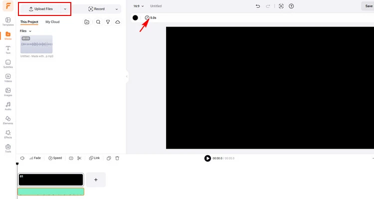 Upload Audio Materials - FlexClip