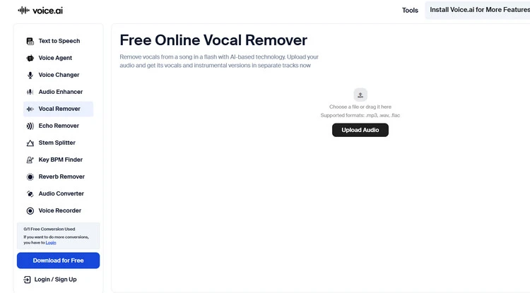 Excellent Instrumental Remover - Voice.ai