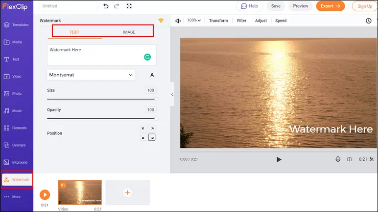 Make an Invisible Watermark in Video Online - Add