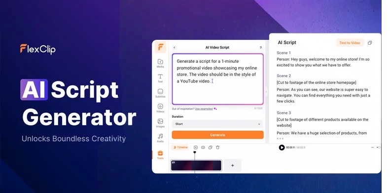 Use the AI video script generator to write scripts for your iPhone mockup video
