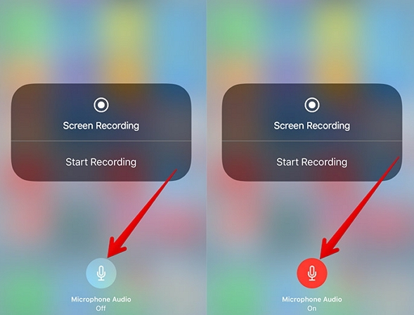 iPhone Screen Recorder No Sound - Turn on the Microphone Audio