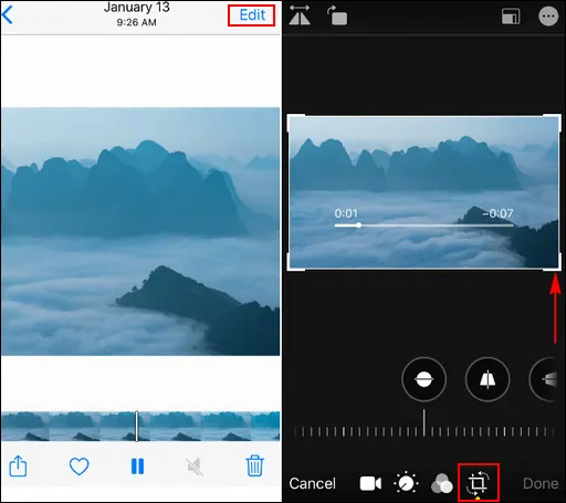 Crop Vertical Video to Horizontal on iPhone with the Photos