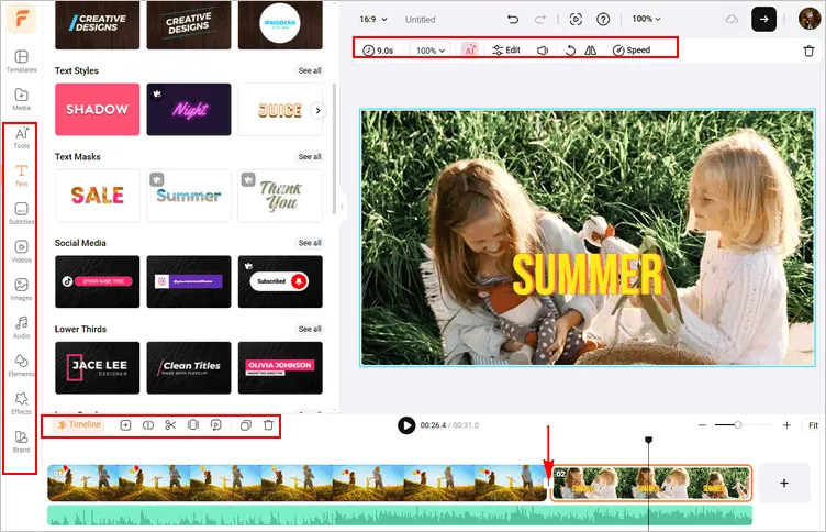 Make iPhone Video Vertical to Horizontal with FlexClip - More Edits