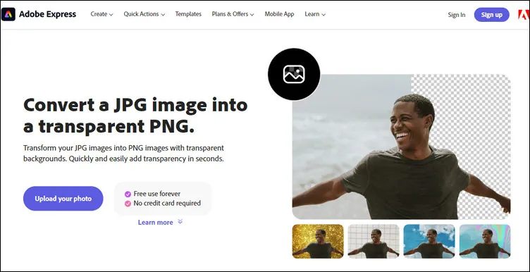 JPG to Transparent PNG converter - Adobe Express