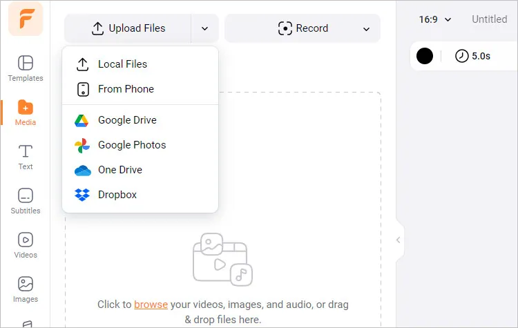 Upload Media Resources to FlexClip