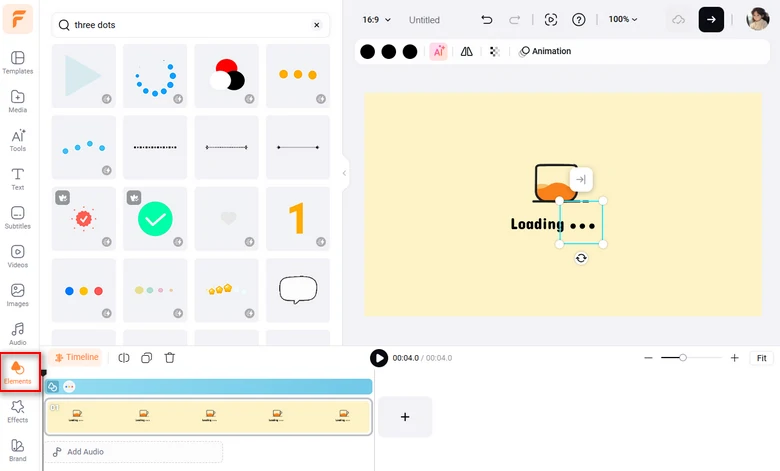 Add animated dots to enhance the loading screen animation