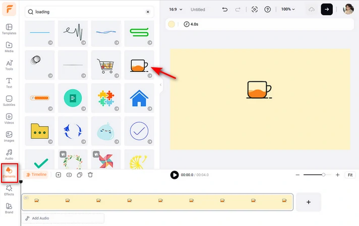 Add a loading icon to the background