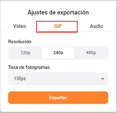 Exportar el GIF en bucle