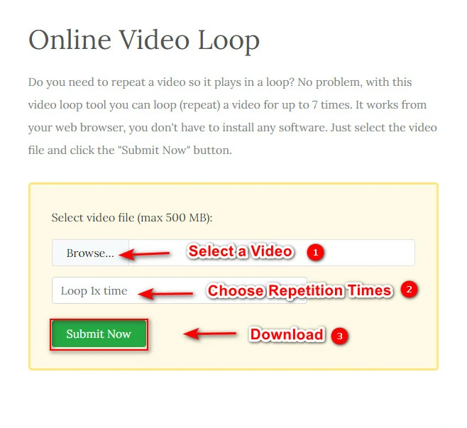 Loop Video at FileConverto