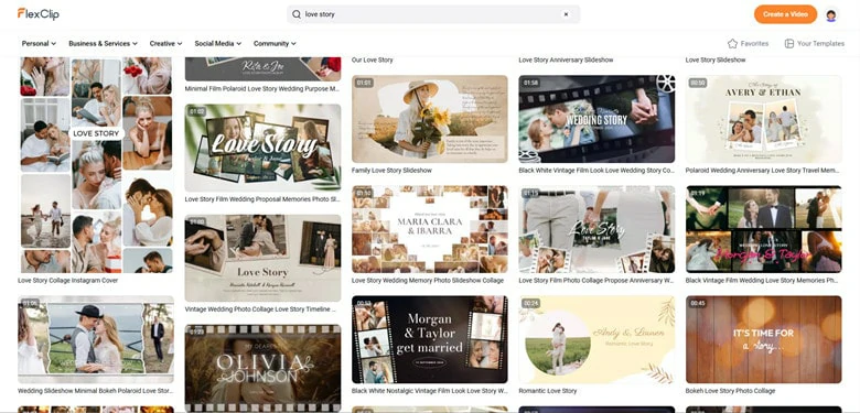 View FlexClip's Template Page and Find Your Preference to Get Started