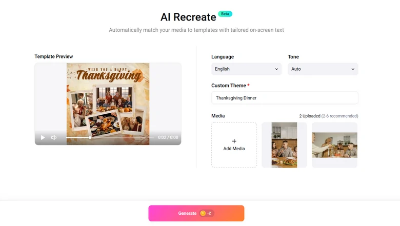 AI Recreate Templates with Photos You Uploaded