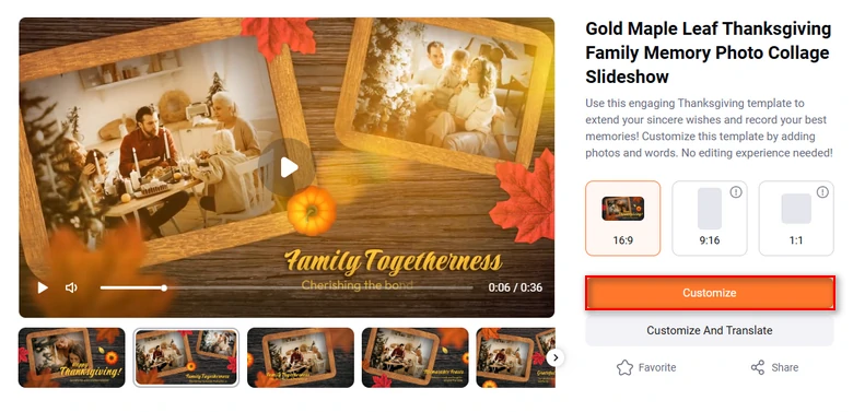 Pick a Thanksgiving Video Template