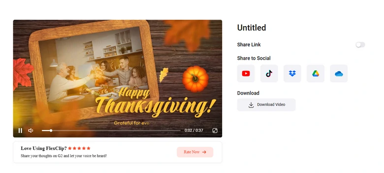 Export & Share Thanksgiving Video