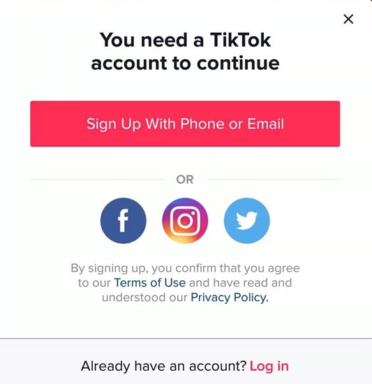 TikTokの使い方 - アカウントを開始する