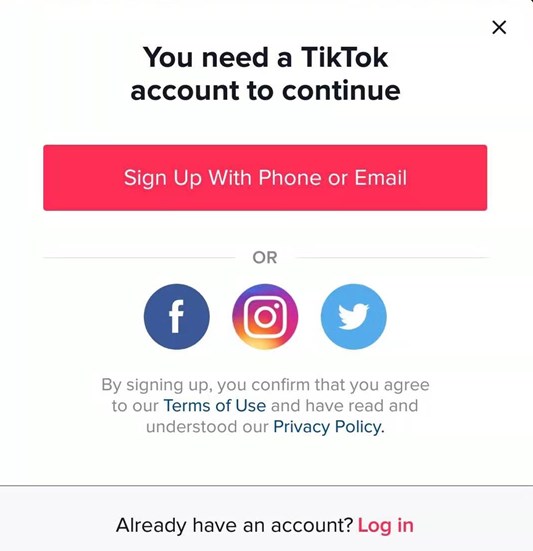 Hur man tiktok - starta ett konto