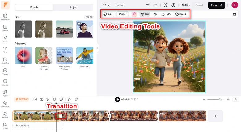 Combine All Animation Clips Using FlexClip Editor